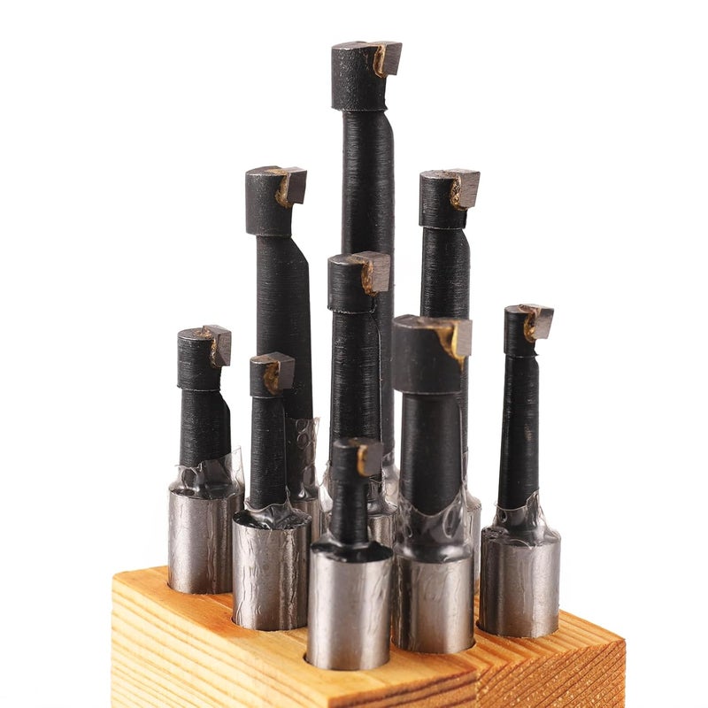Oudtinx 9-Piece 1/2" Boring Bar Set - C6 Carbide Tipped Lathe Tools Kit for Metal Turning, Drilling, Milling (Includes Base) - Image 4